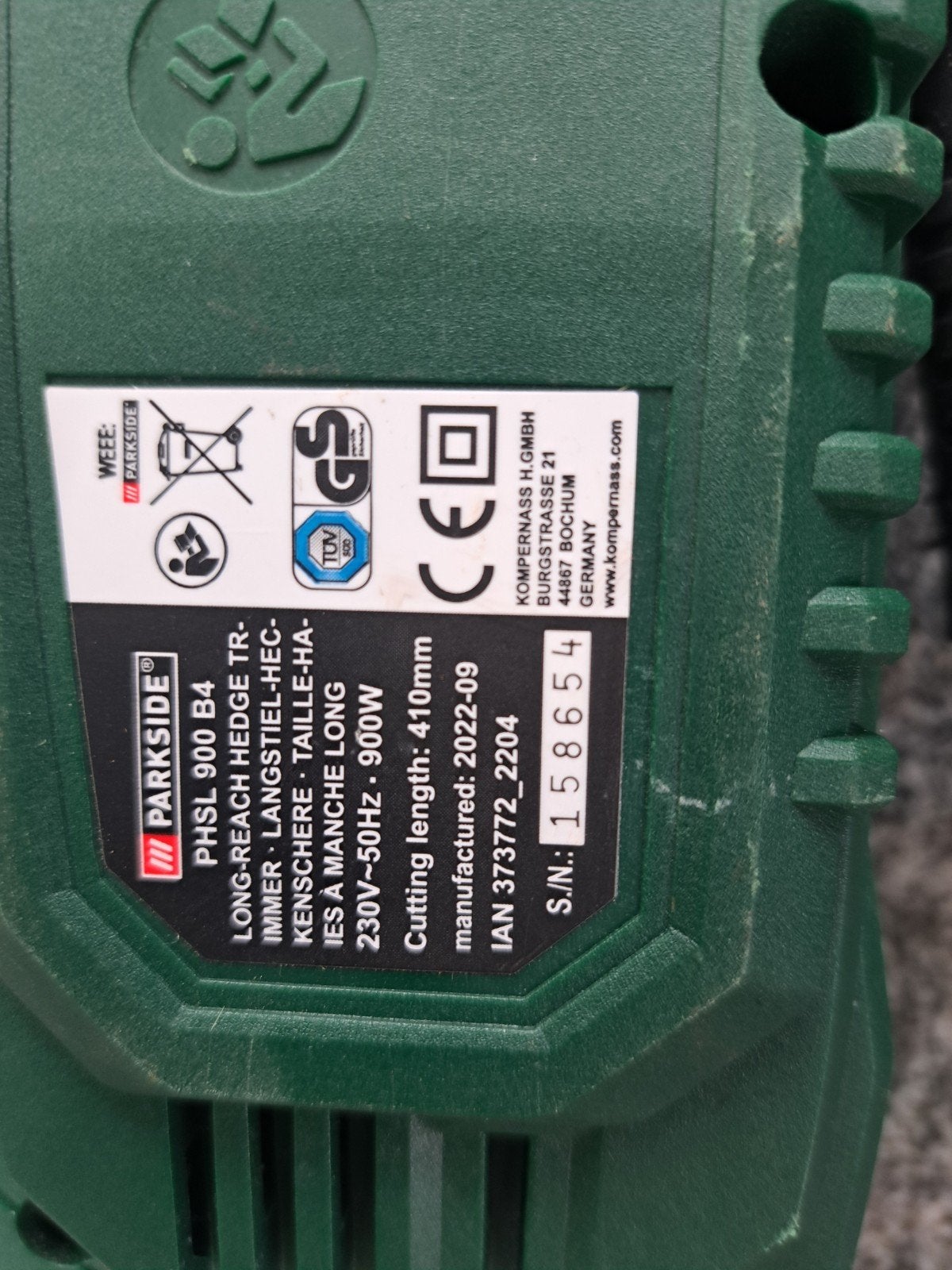 Parkside PHSL 900 B4 Langsteel Heggenschaar - Elektrisch, Ophalen of Verzenden, Gebruikt, Elektrisch, Parkside