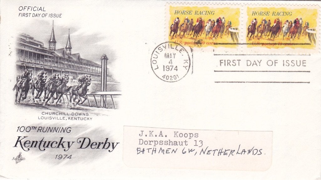 Amerika. US. FDC. Mi. 1135. Kentucky Derby 1974, Ophalen of Verzenden, Beschreven, Rest van de wereld