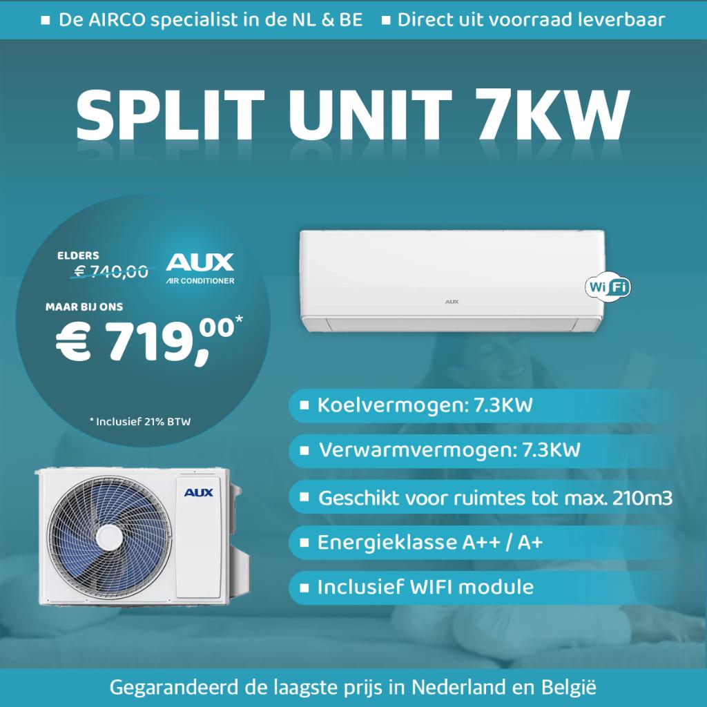 Aux Airco Split Unit - 7 kW + WiFi Freedom, Ophalen, Nieuw
