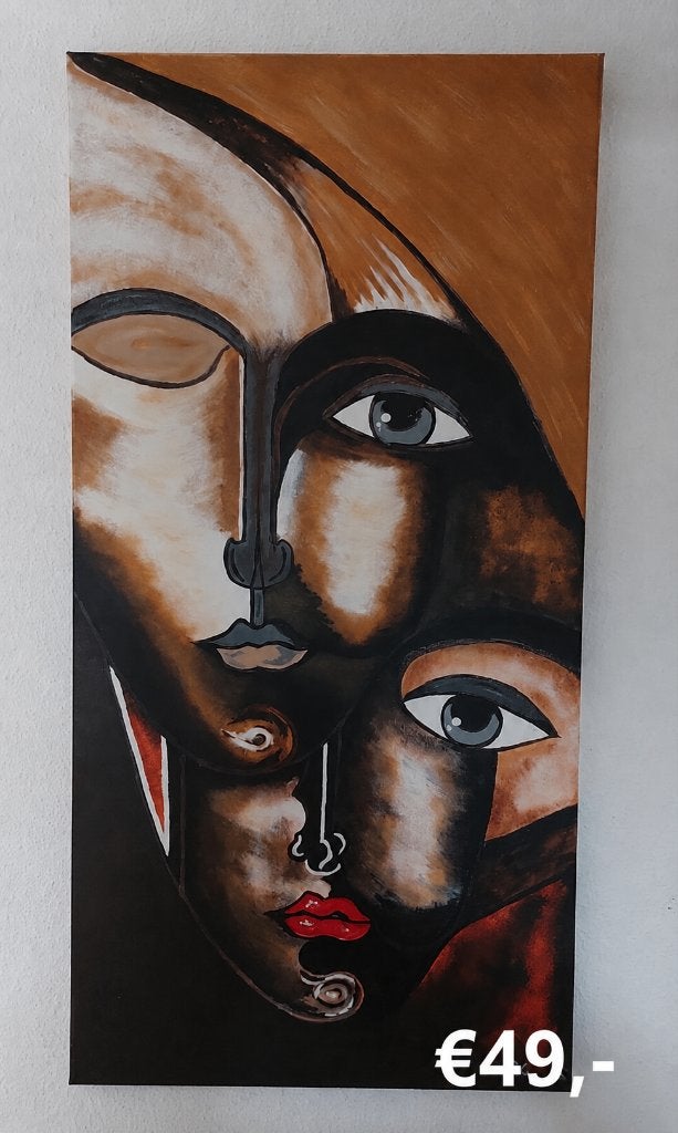 Canvas acryl schilderij, Handgeschilderd, Ophalen of Verzenden, Overige materialen, Figuren