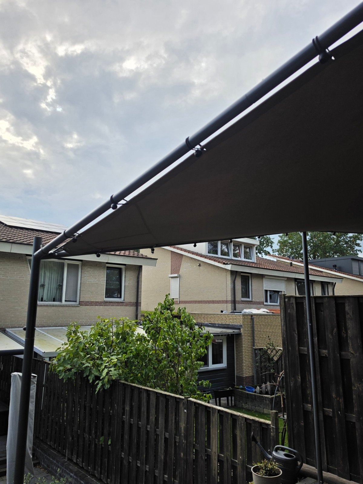 Pagola ecru met antraciet frame 3x3 - Zo goed als nieuw, Tuin en Terras, Ophalen of Verzenden, Zo goed als nieuw, Tuinpaviljoen