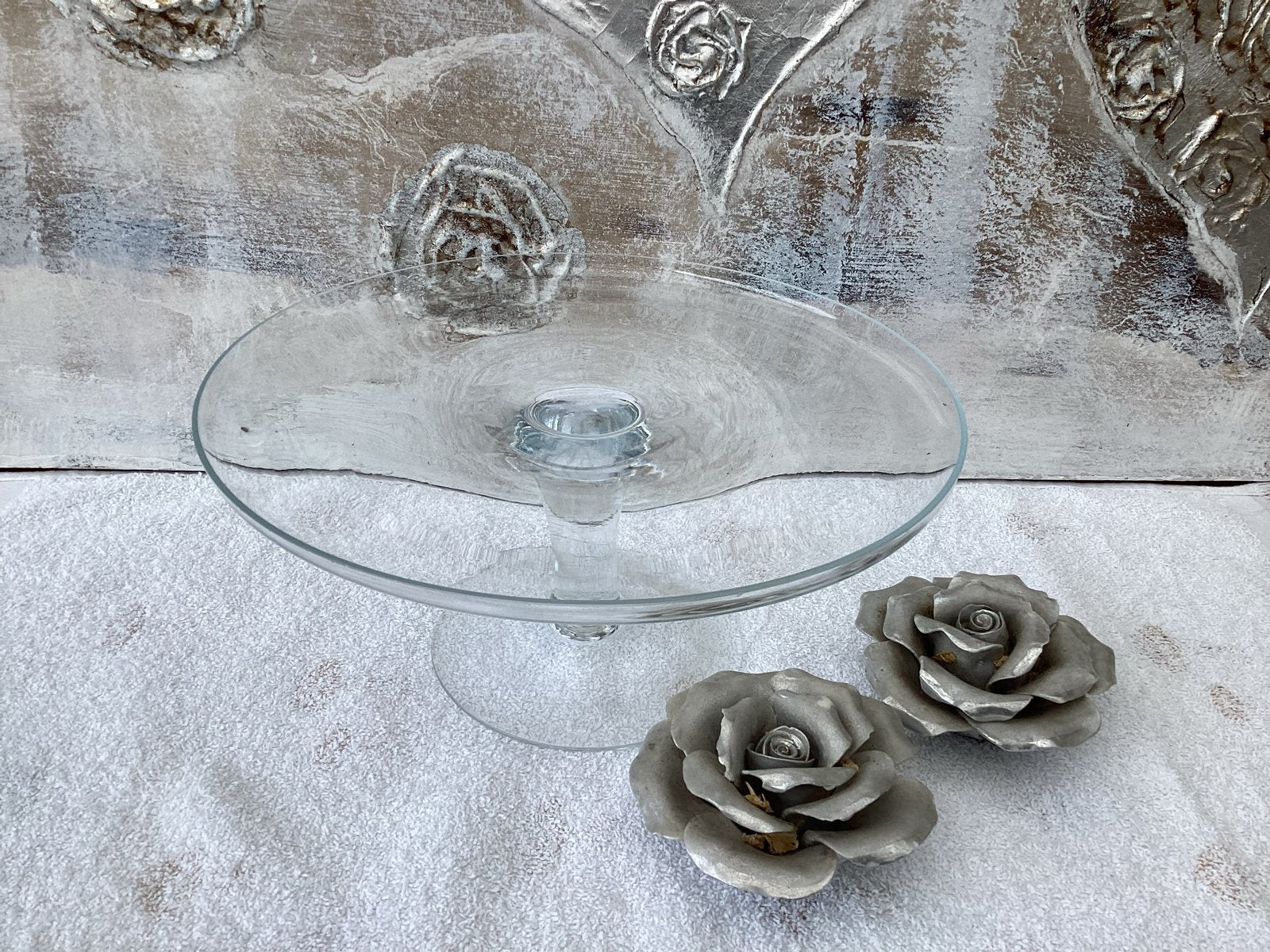 Glazen taartplateau / etagere, Ophalen of Verzenden
