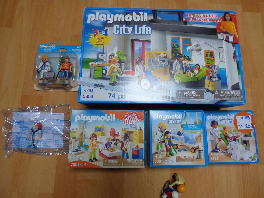 Uitgebreide Playmobil ziekenhuis serie (oa 5953), NIEUW!, Ophalen of Verzenden, Nieuw, Complete set