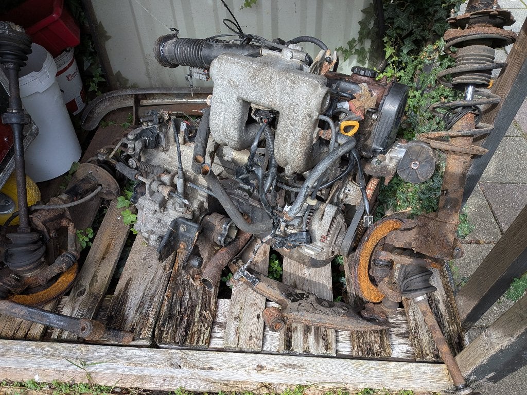toyota starlet p8 1.3 Motor met versnellingsbak, Ophalen, Gebruikt, Toyota