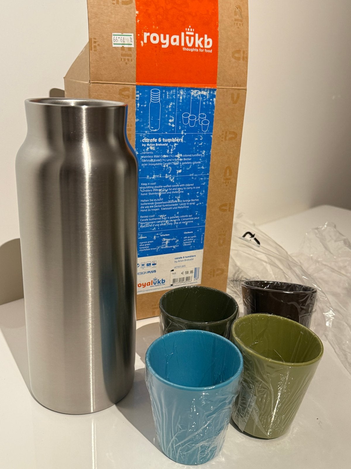 Royal VKB Karaf & Tumblers Set - Nieuw in Doos, Overige typen, Nieuw, Ophalen of Verzenden, Metaal
