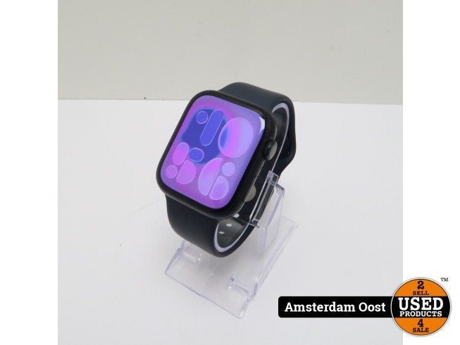 Apple Watch Series 9 45mm GPS Midnight | in Prima Staat, Sieraden, Tassen en Uiterlijk, Apple, Zo goed als nieuw, Support@apple.com