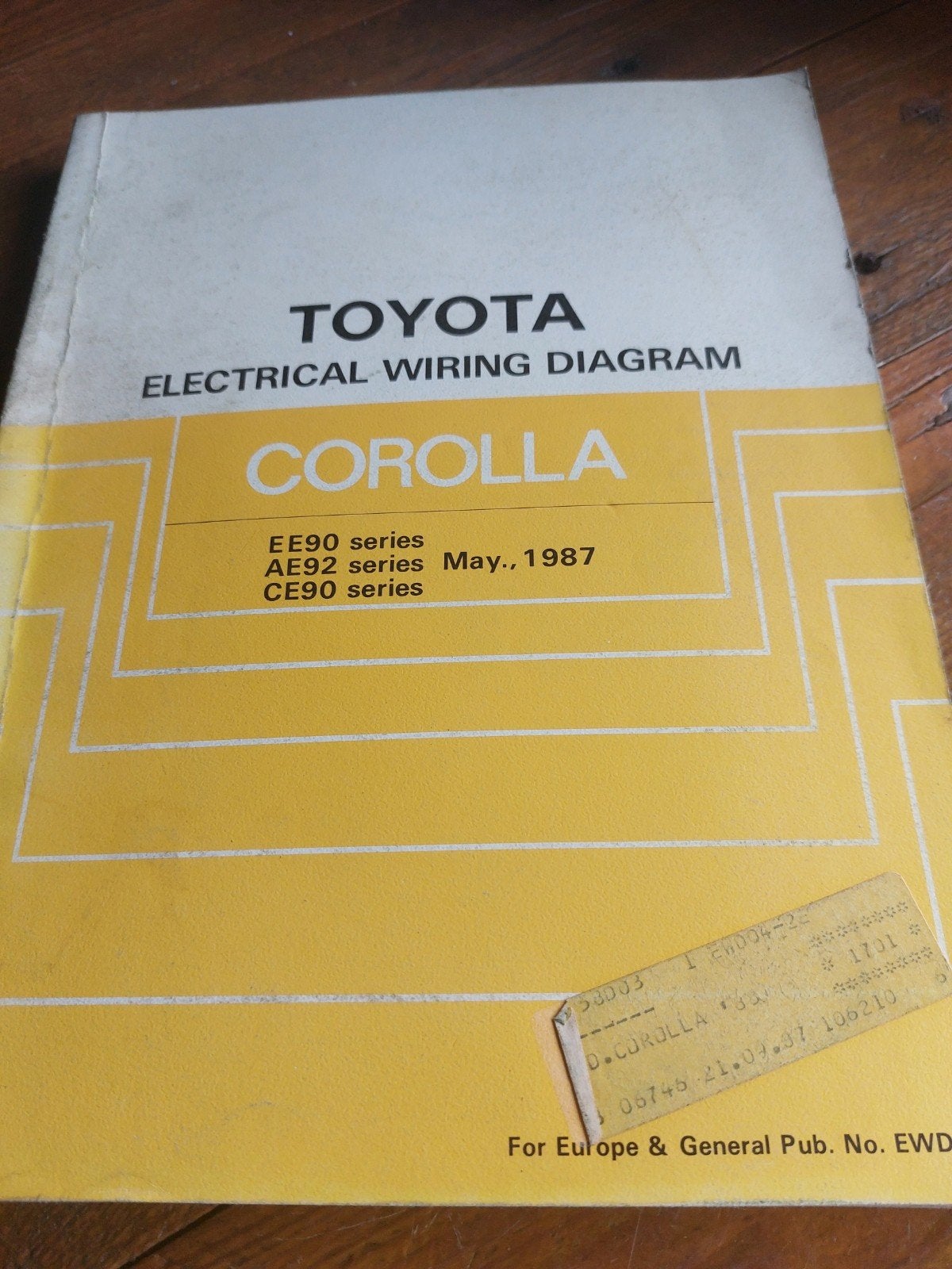 ELECTRICAL WIRING DIAGRAM TOYOTA COROLLA EE90 AE92 CE90, Ophalen of Verzenden