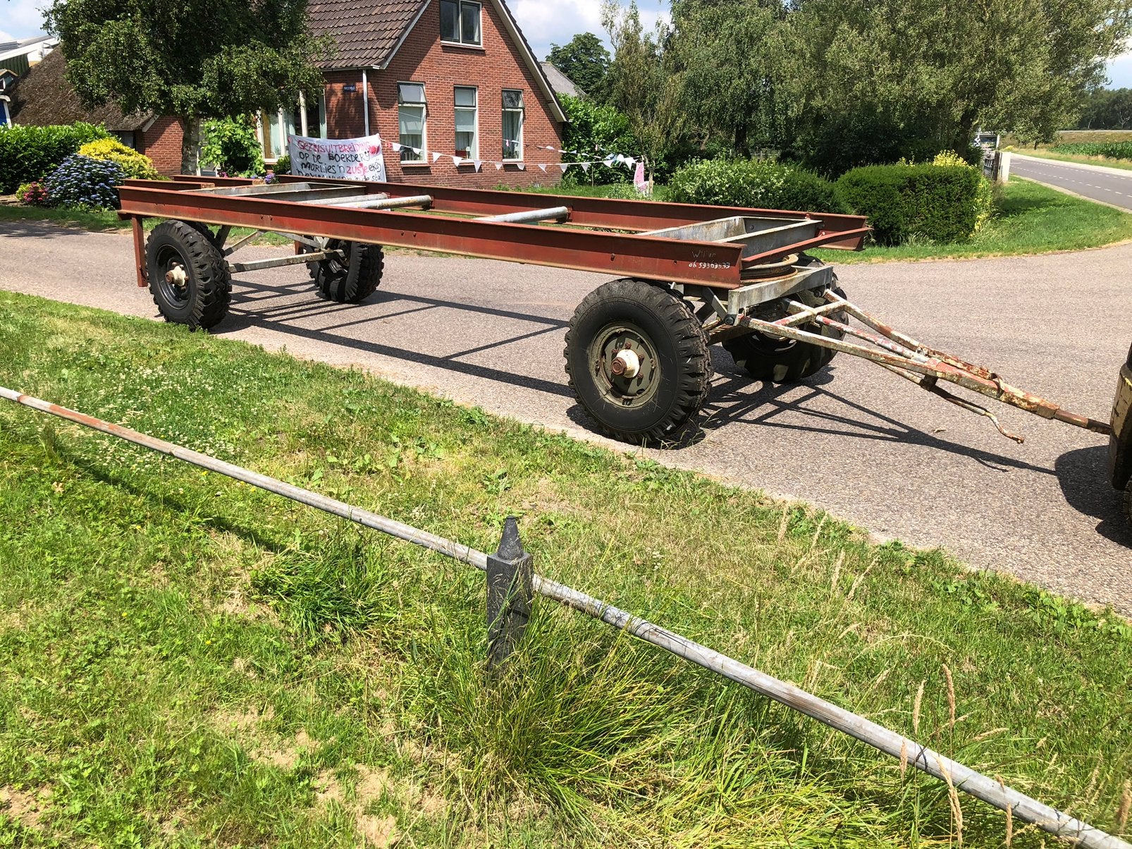 Patte wagen / schamel aanhanger, Ophalen, Glastuinbouw, Transport