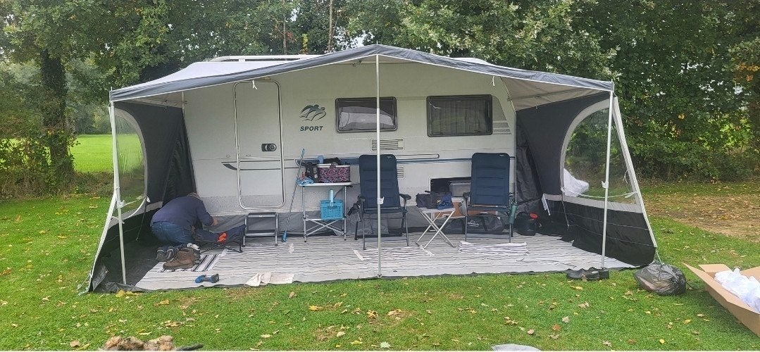 Panorama Grey luifel met aluminium power grip frame, Caravans en Kamperen, Voortenten en Luifels, Ophalen, Zo goed als nieuw