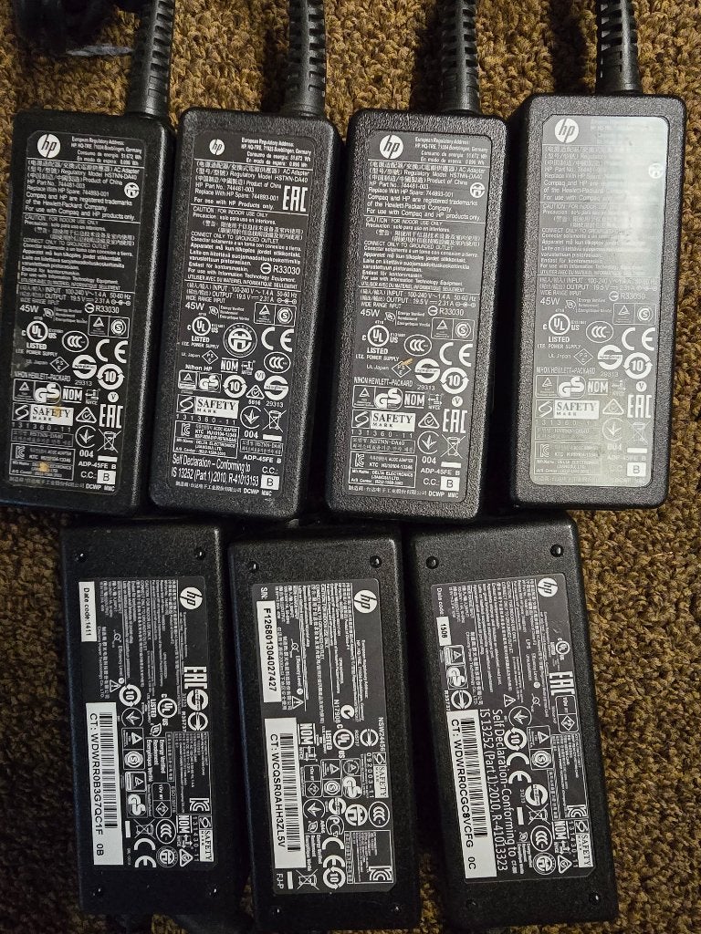 50x HP Laders 45W -dikke pin, Hp, Gebruikt, Ccservice, Ophalen of Verzenden