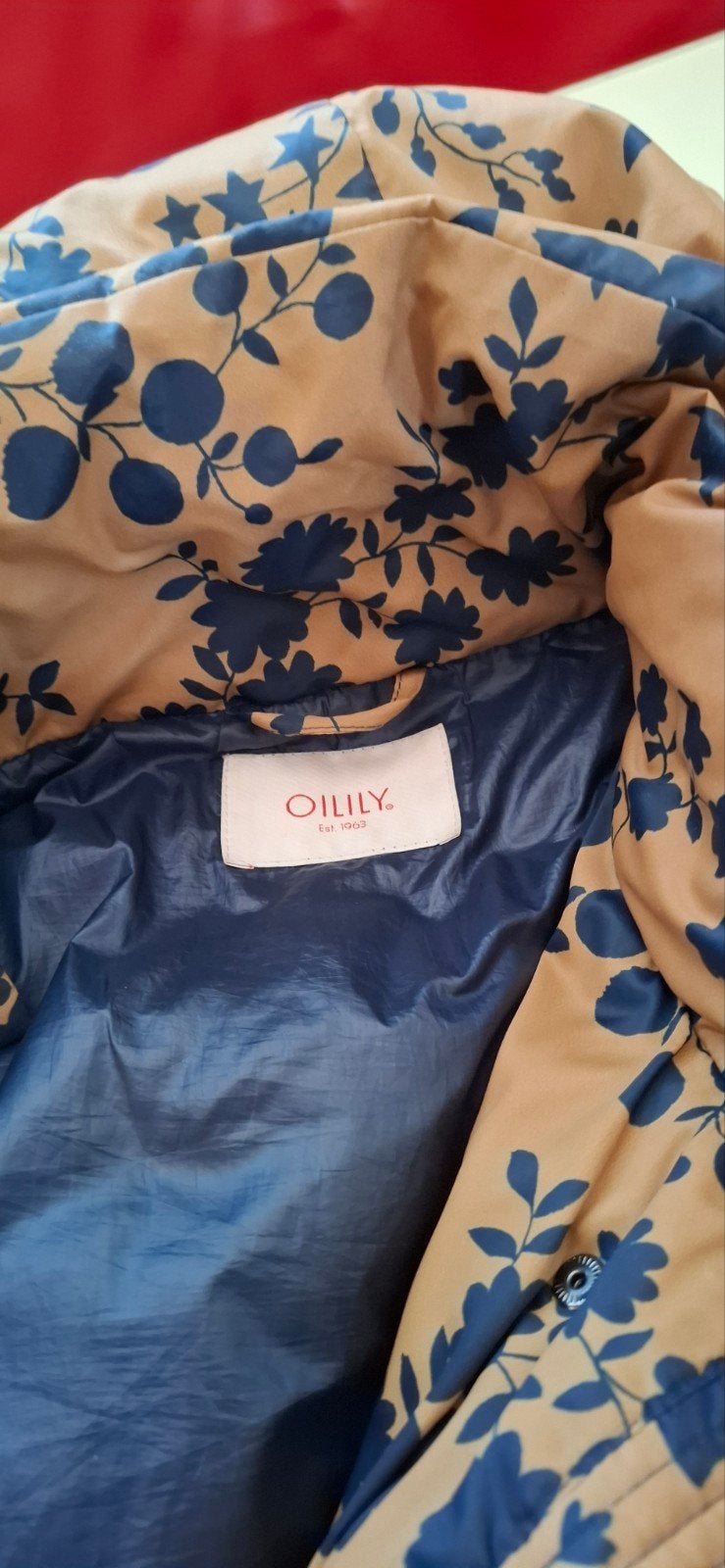 Oilily winterjas met bloemenprint, Maat 38/40 (M), Oilily, Beige, Ophalen of Verzenden