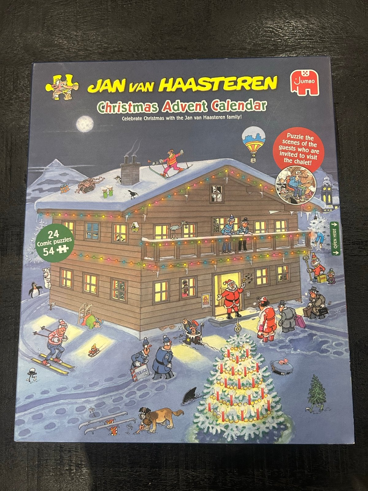 Jan van Haasteren Kerst Adventskalender - 24 Puzzels, Ophalen of Verzenden, Meer dan 50 stukjes, Gebruikt, 6 jaar of ouder