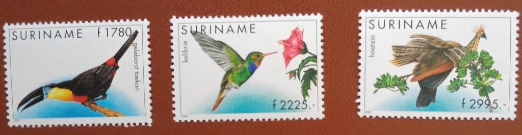 SURINAME - serie vogels 1995, Postzegels en Munten, Postzegels | Suriname, Verzenden, Postfris