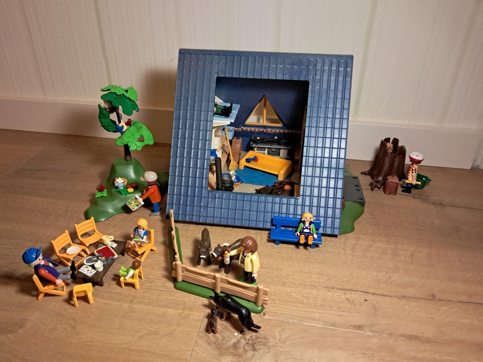 Playmobil Houthakkers Hut met veel dieren en poppetjes, Gebruikt, Gebouw, Complete set, Ophalen of Verzenden