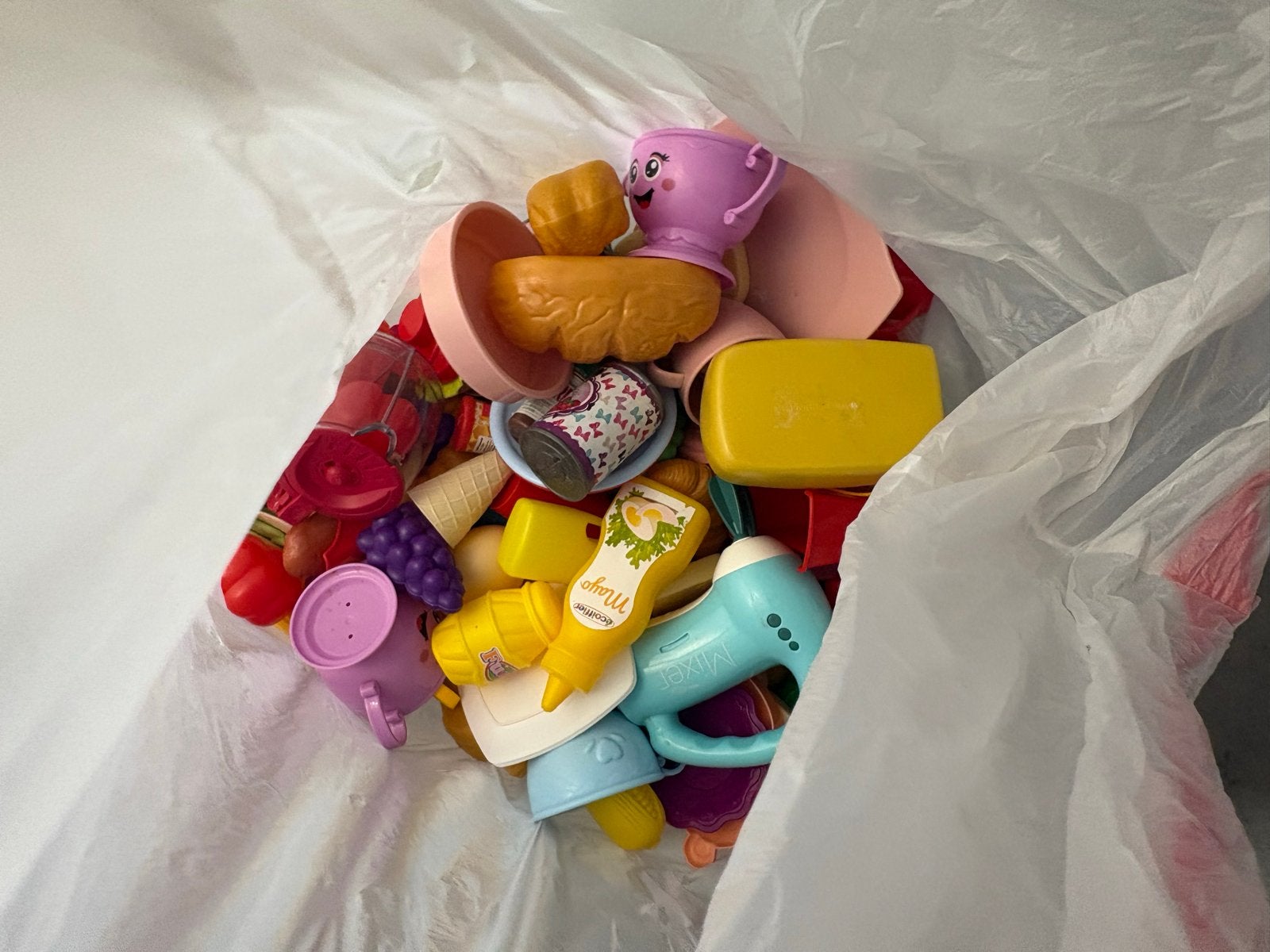 Zak vol plastic keukenspeelgoed, Ophalen of Verzenden, Gebruikt, Jongen of Meisje