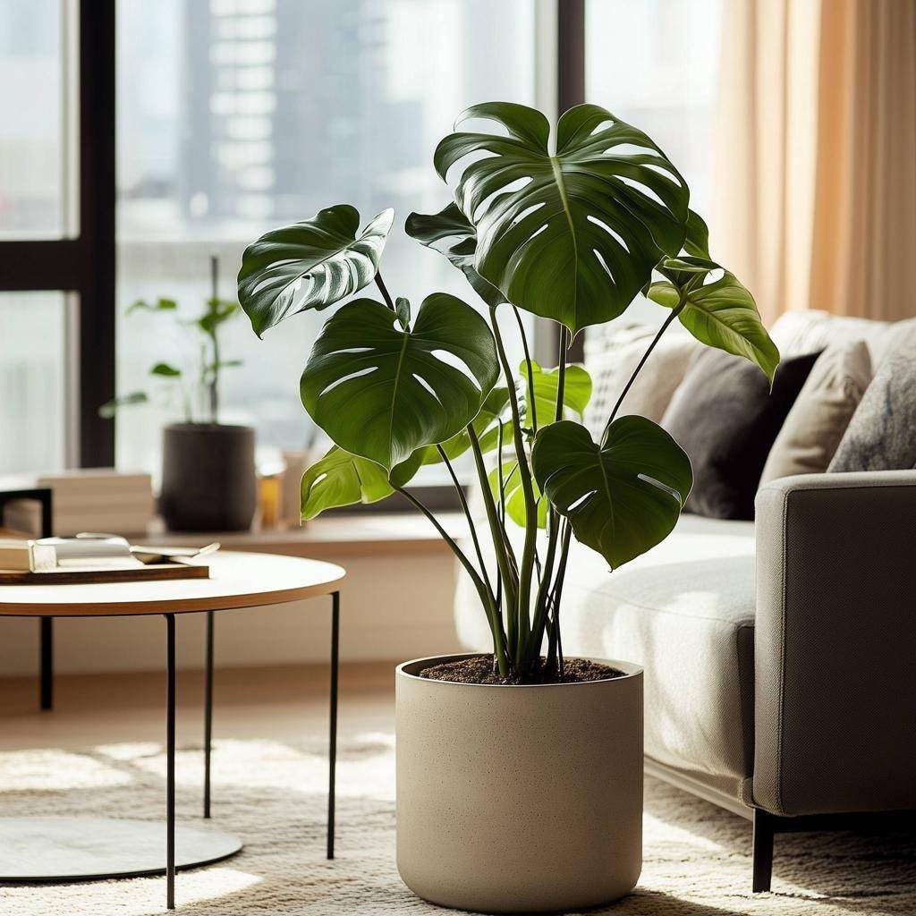 Monstera Deliciosa, Huis en Inrichting, Overige soorten, In pot, Minder dan 100 cm, Groene kamerplant
