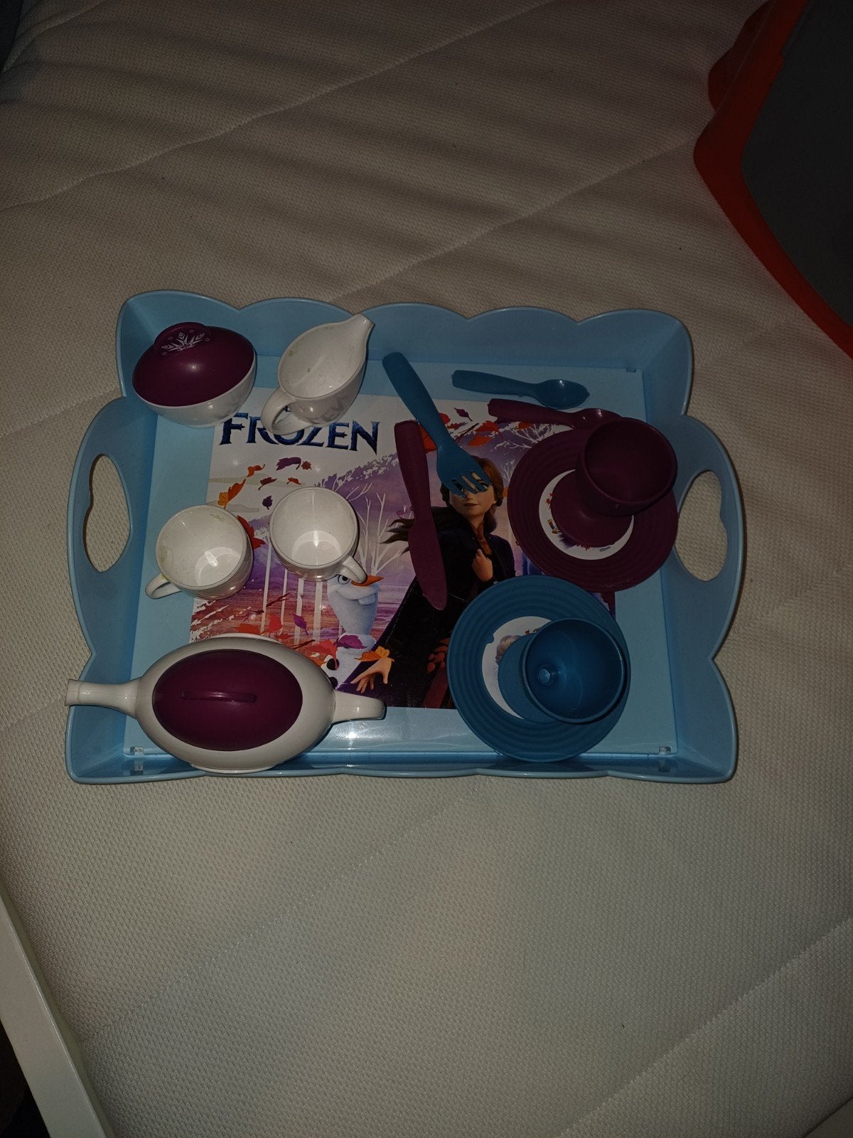 Compleet Frozen servies set - Blauw, paars, wit, Ophalen of Verzenden