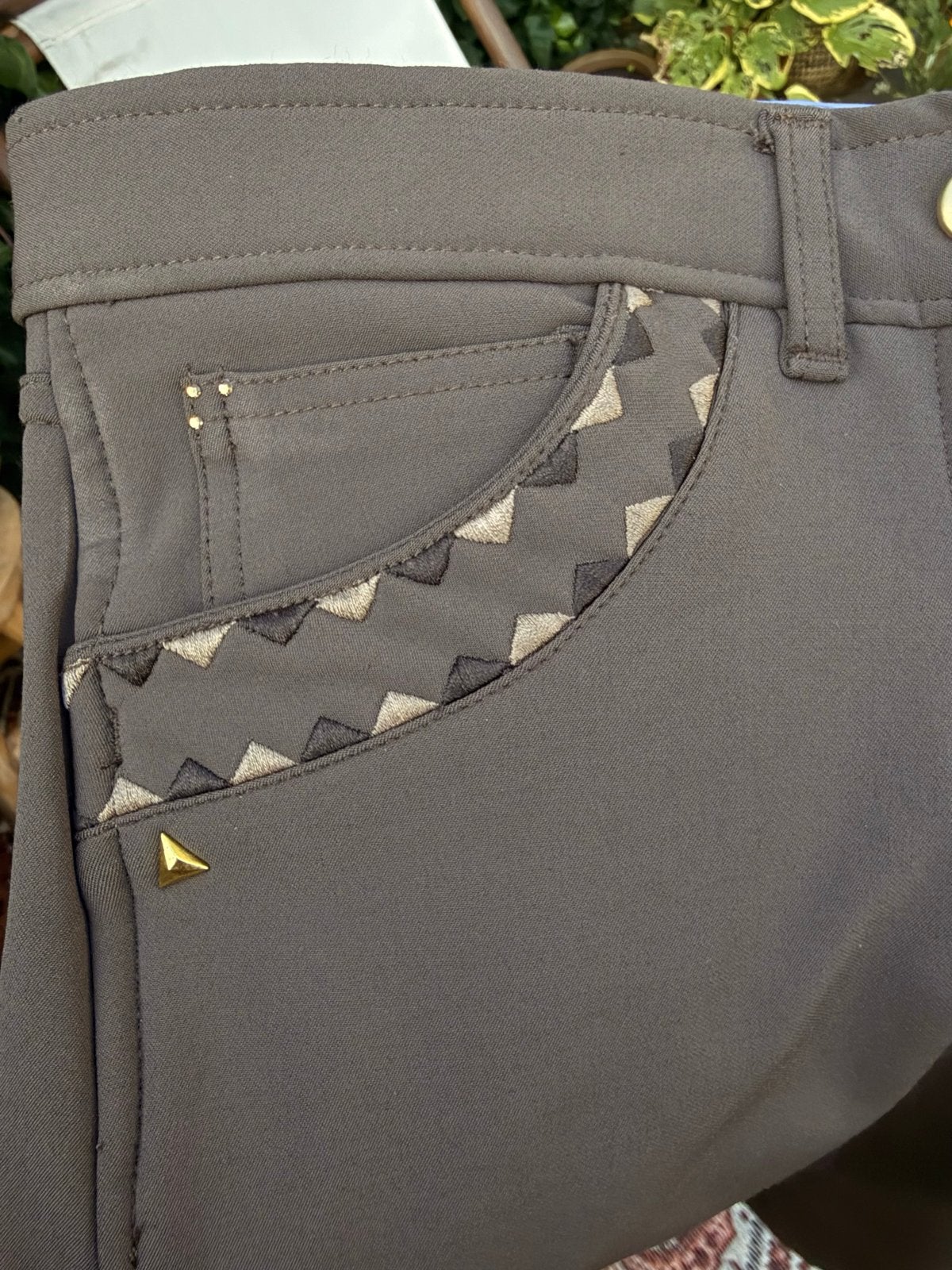 Nieuwe PK bruine rijbroek met gouden details maat 36, Ophalen of Verzenden, Nieuw, Dressuur, Onderkleding