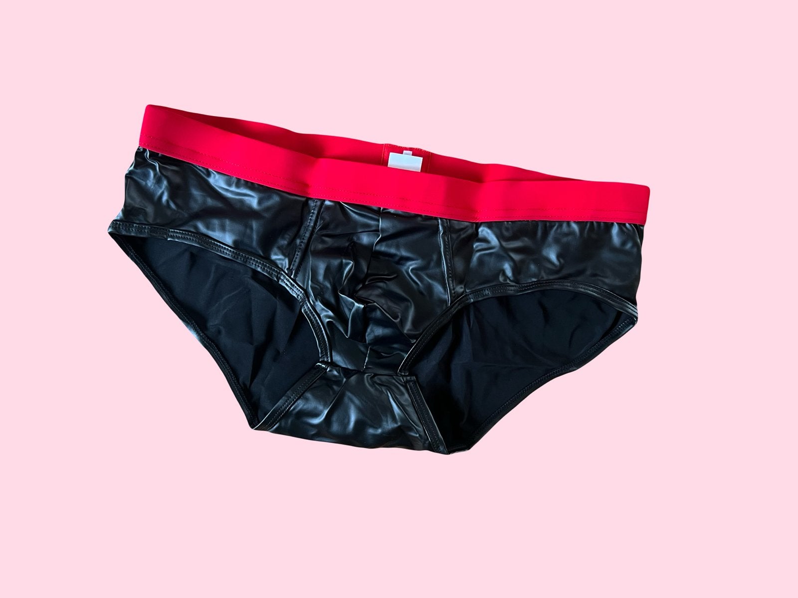 Zwarte slip met rode tailleband - stretch, Kleding | Heren, Verzenden, Zwart, Slip