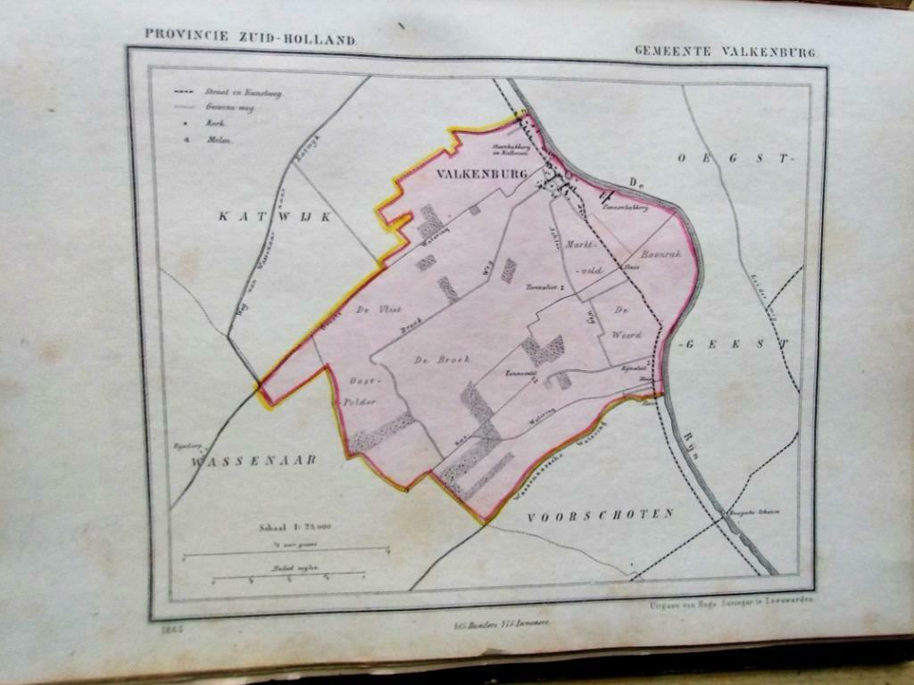 180 / Valkenburg/ Torensliet/ Zonneveld Litho 1865 Kuyper ZH, Antiek en Kunst, Ophalen of Verzenden