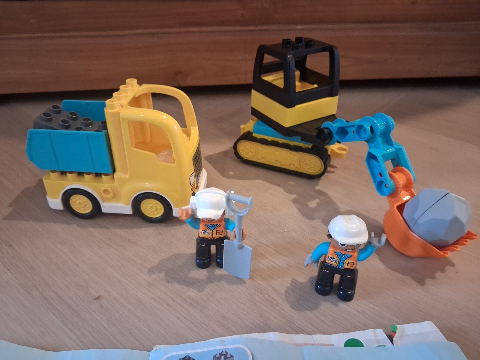 Lego Duplo Bouwplaats met Vrachtwagen en Graafmachine, Lego, Ophalen of Verzenden, Zo goed als nieuw, Inclusief instructies
