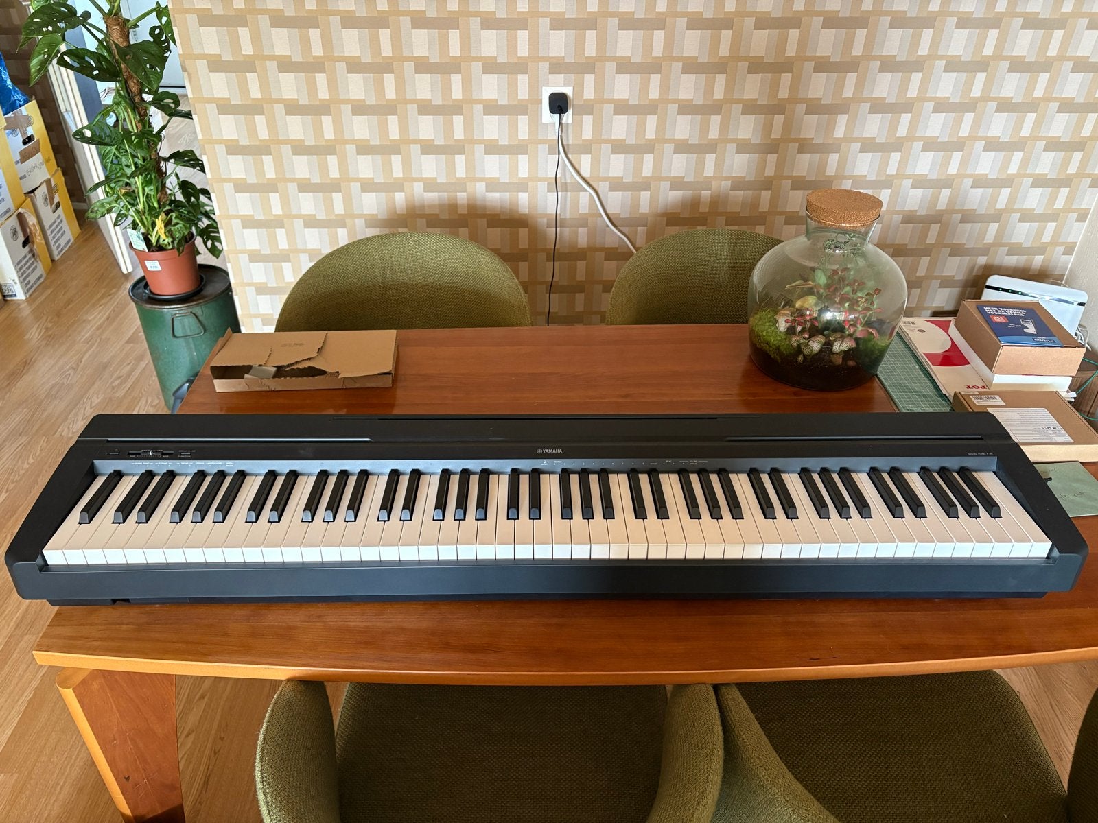Yamaha P45B Digitale Piano met hoes, Ophalen, Zwart, Digitaal, Zo goed als nieuw