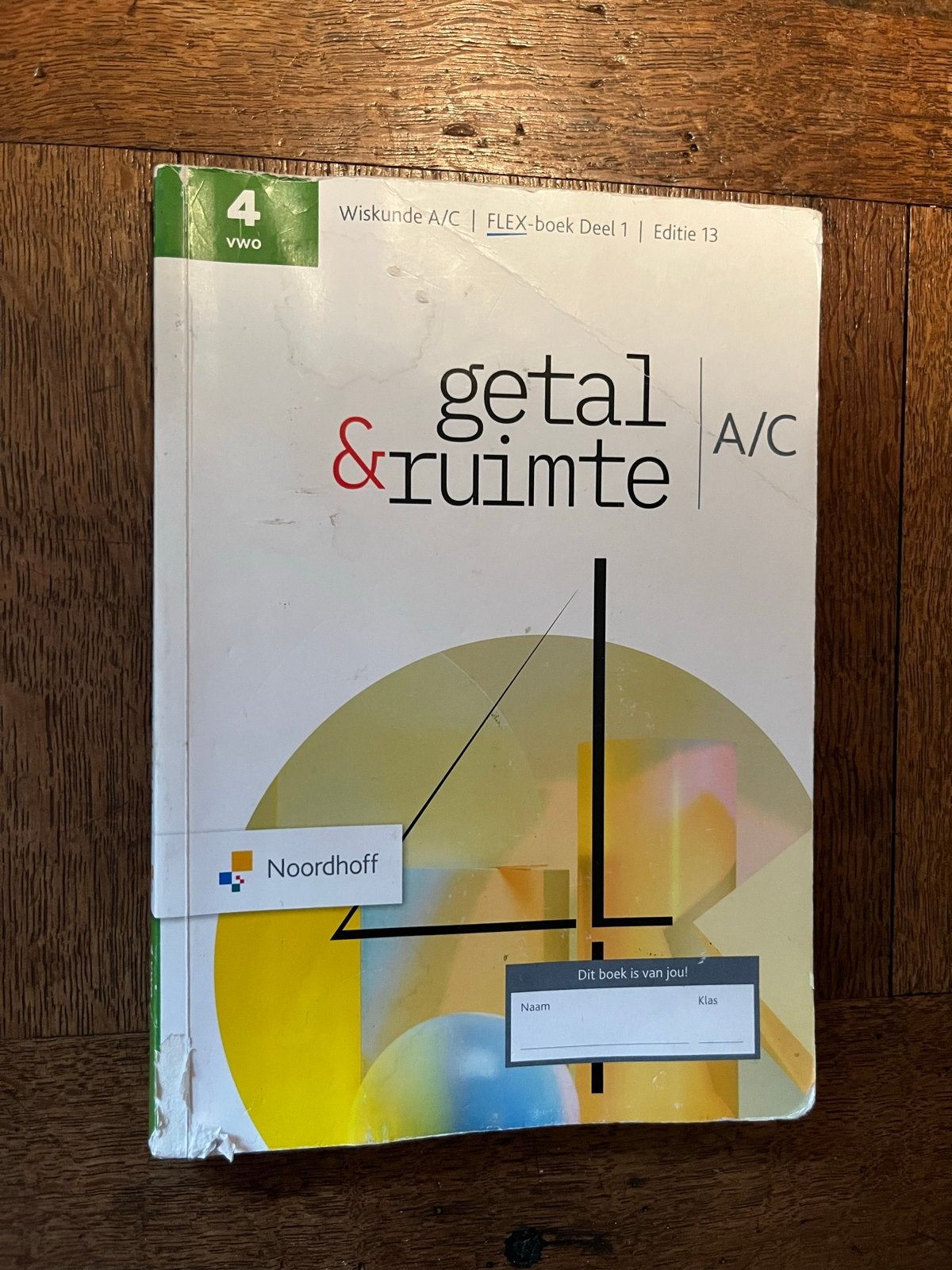Getal & Ruimte Wiskunde A/C FLEX-boek Deel 1 VWO 4, Ophalen of Verzenden, Gelezen, VWO, Wiskunde A
