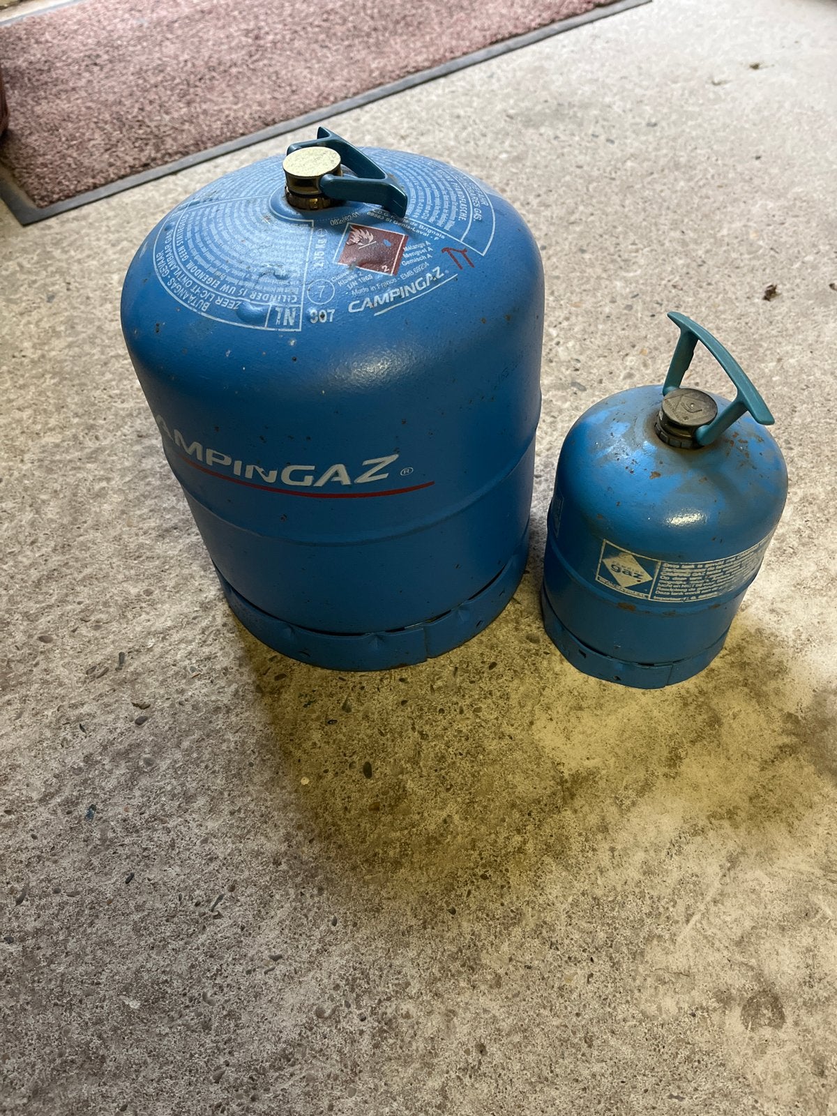 Lege Campingaz gasflessen 907 en 901, Ophalen, Gebruikt