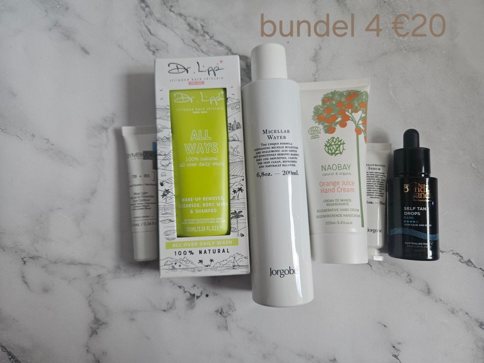 Bundel van 4 verzorgingsproducten, Ophalen of Verzenden, Nieuw, Bodylotion, Crème of Olie