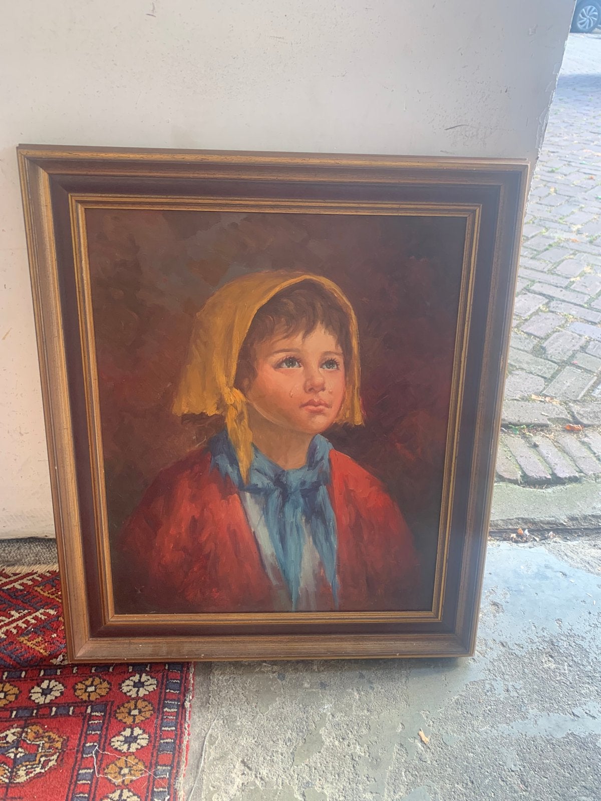 schilderij van huilend zigeuner meisje Tears in the Night., Ophalen of Verzenden
