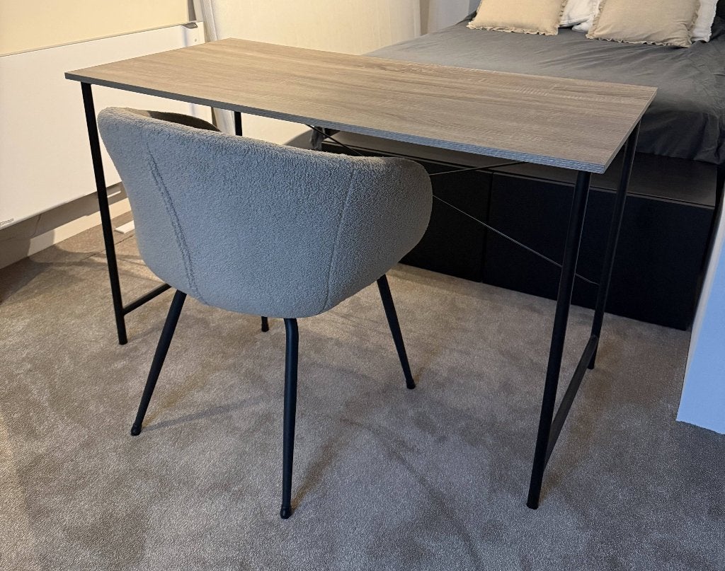 JYSK Vandborg bureau 60x120, licht eiken/zwart, Ophalen, 120 cm, Scandinavisch, Zo goed als nieuw