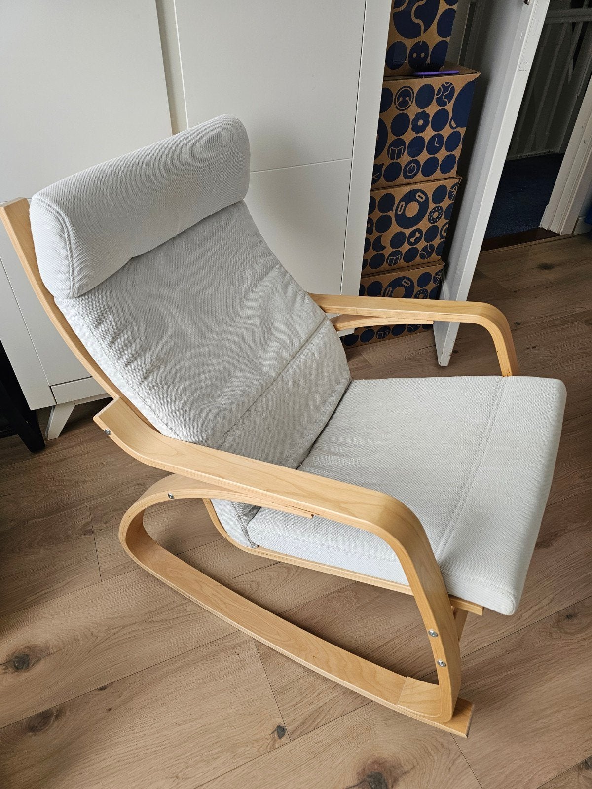 IKEA POÄNG schommelstoel inclusief kussen, Huis en Inrichting, Fauteuils, Ophalen, Gebruikt, Stof