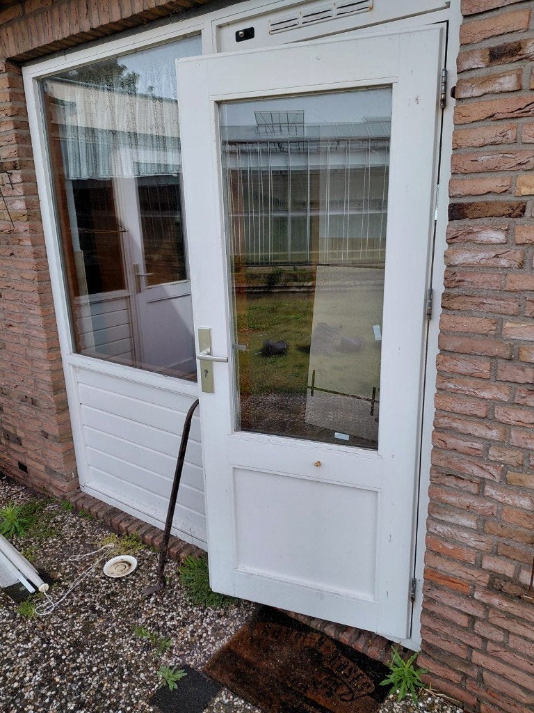 verschillende hardhouten buitendeuren, Ophalen, Gebruikt, 200 tot 215 cm, Glas