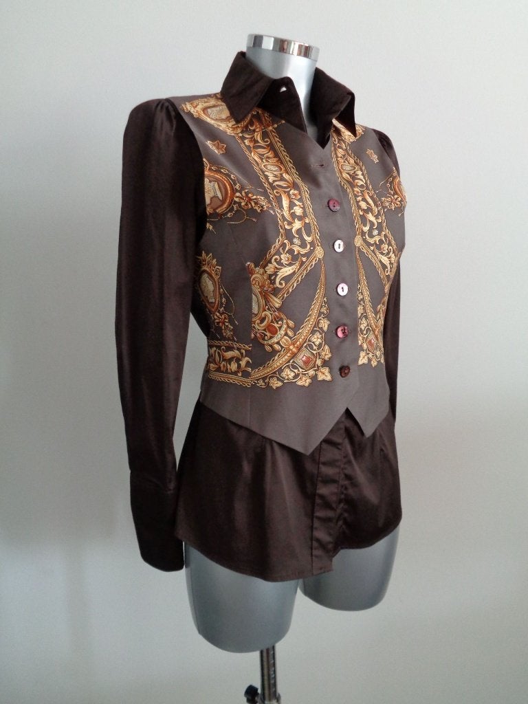 Renato Nucci vintage gilet van zijde, maat 36, Verzenden, Zo goed als nieuw, Maat 36 (S), Zonder mouw