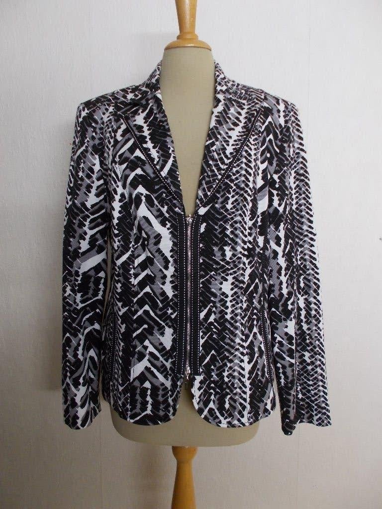 Mooi zwart/wit print jasje van Gerry Weber! 42, Maat 42/44 (L), Zo goed als nieuw, Jasje, Meerkleurig