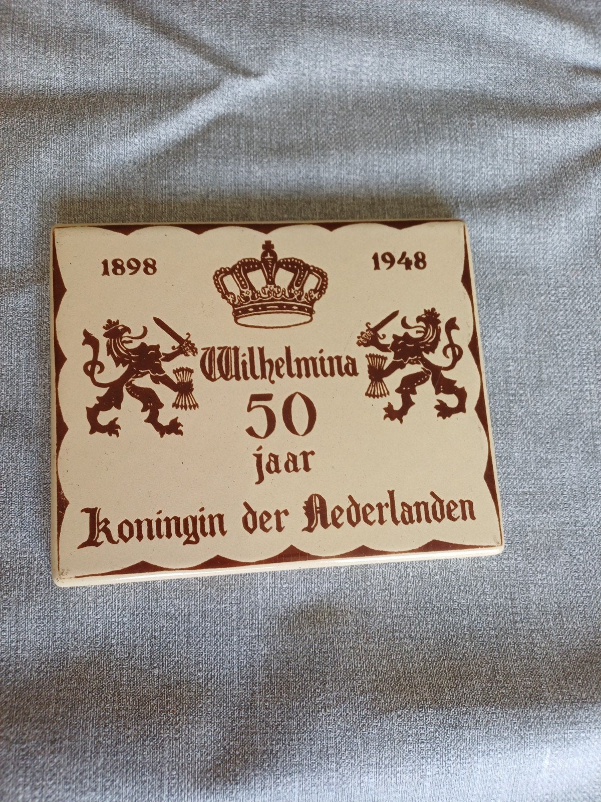 Emaille herdenkingsbordje van Wilhelmina, Ophalen of Verzenden