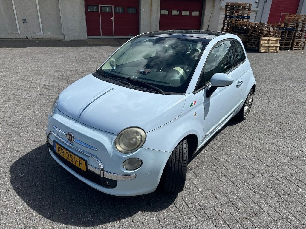 Fiat 500 1.2 Lounge-2008 Lichtblauw, Voorwielaandrijving, Stof, 1242 cc, 4 cilinders