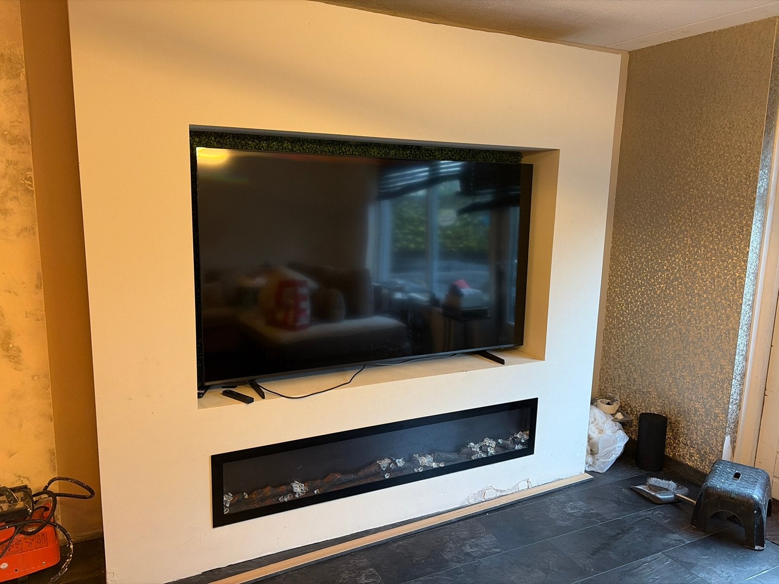 Cinawall op wielen (exclusief TV en sfeerhaard), Ophalen, Gebruikt, 200 cm of meer