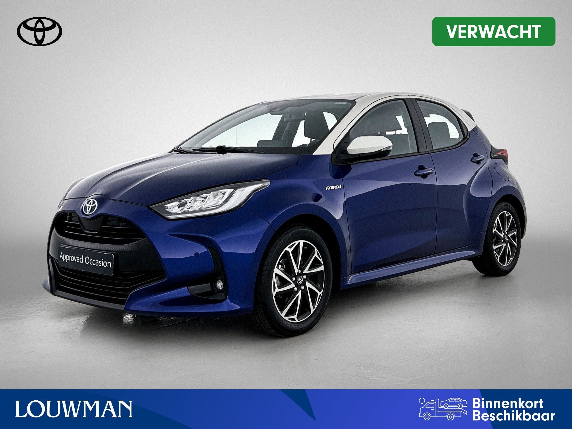 Toyota Yaris 1.5 Hybrid Style + | BTW voertuig | Head-Up Dis, 450 kg, Gebruikt, Blauw, 1490 cc