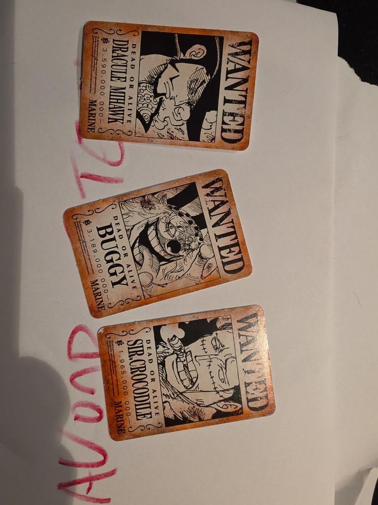 One Piece Promokaartjes 4x6 cm - Mihawk, Buggy, Crocodile, Ophalen of Verzenden, Nieuw, Meerdere kaarten