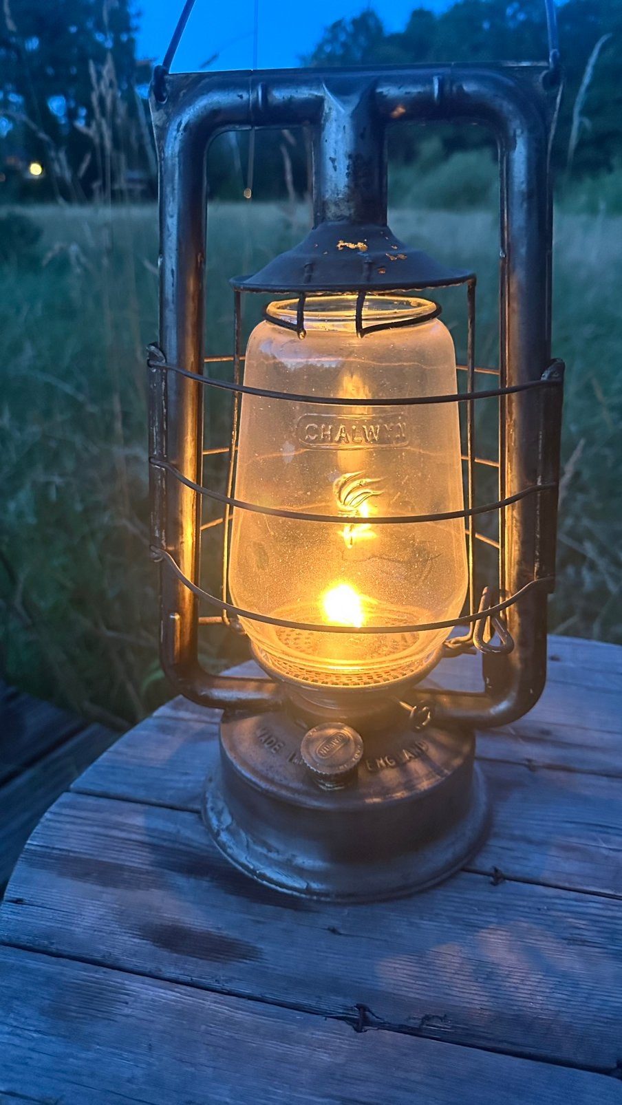 Vintage Engelse Olielamp / Stormlamp Chalwyn – Werkend, Ophalen of Verzenden