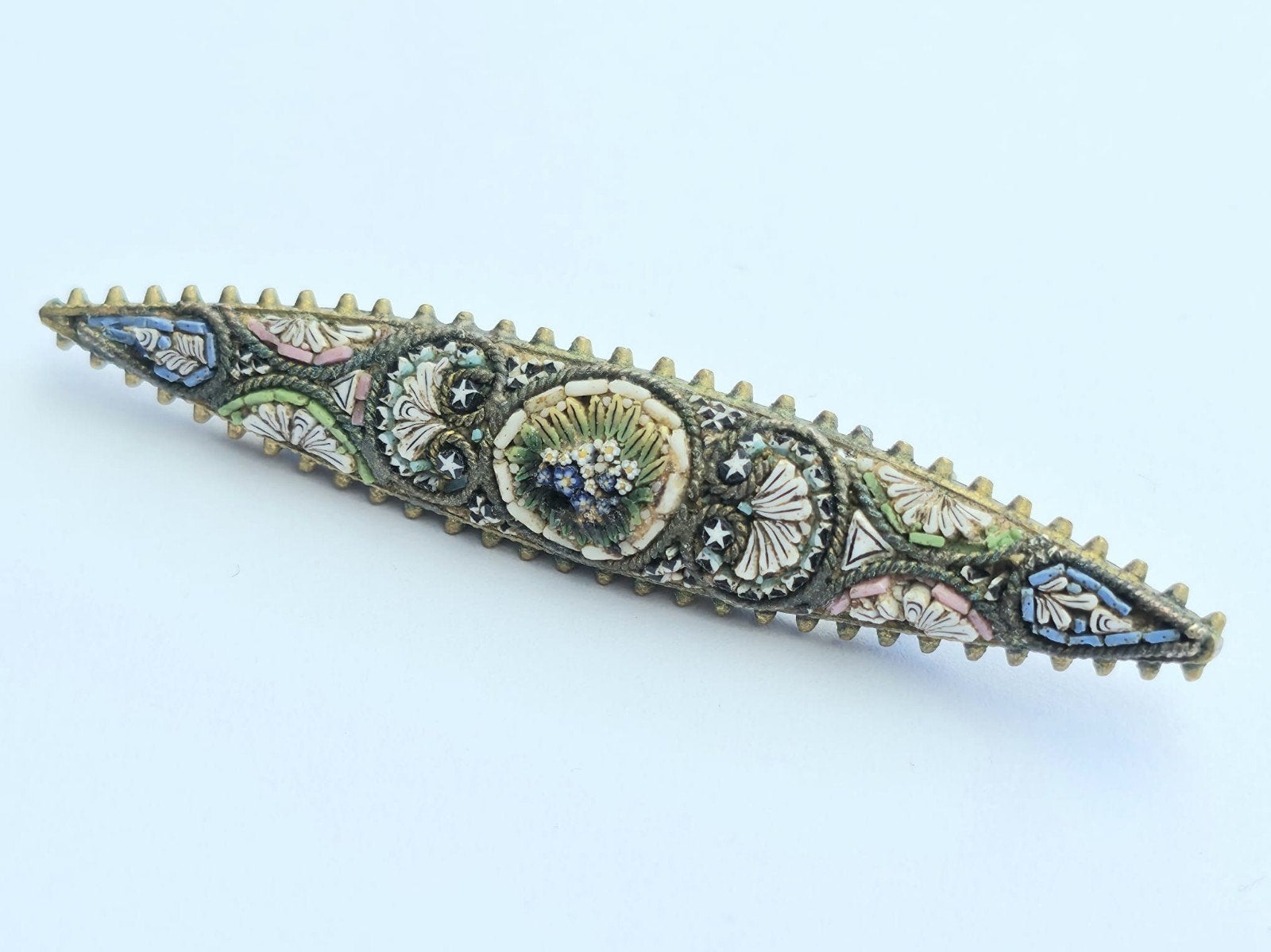 Micro Mozaïek Broche, Sieraden, Tassen en Uiterlijk, Broches, Zo goed als nieuw, Overige materialen, Zilver, Verzenden