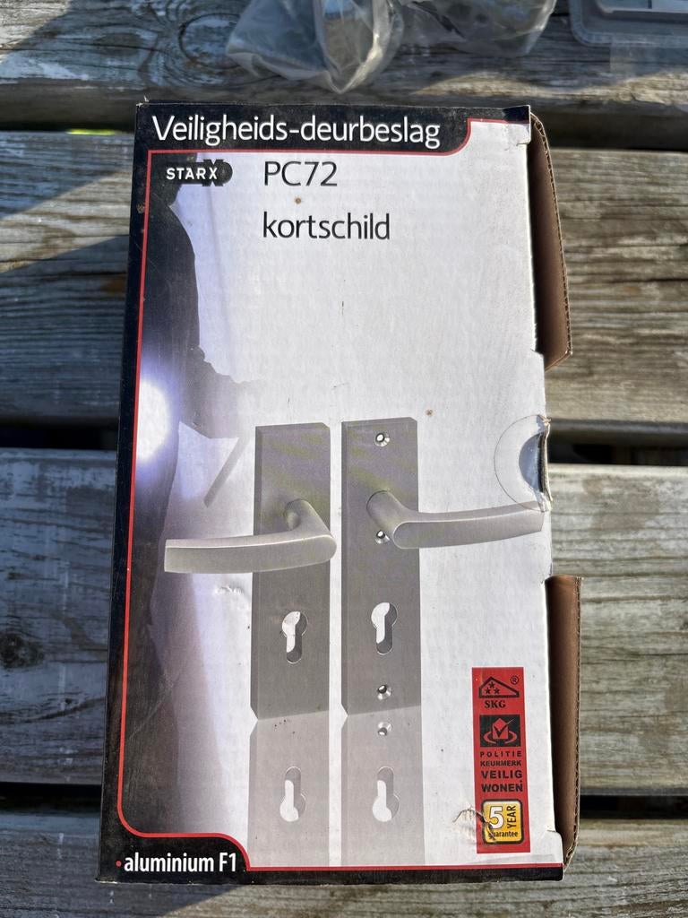 Starx Veiligheids-deurbeslag PC72 kortschild aluminium F1, Ophalen of Verzenden, Nieuw, Overige materialen, Klink of Kruk
