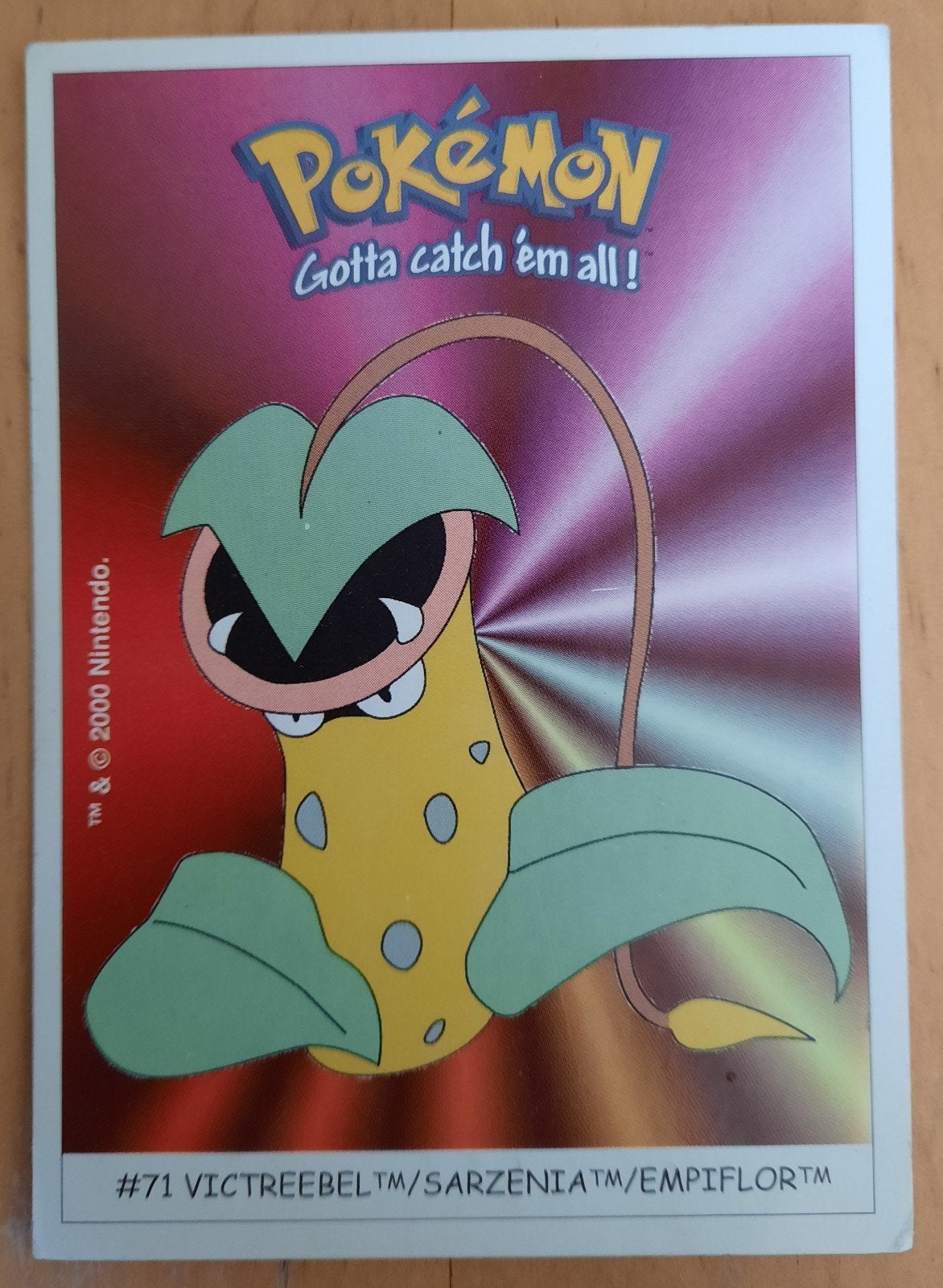 Pokémon Dunkin Boomer Sticker #71 Victreebel 2000, Hobby en Vrije tijd, Verzamelkaartspellen | Pokémon, Ophalen of Verzenden, Nieuw