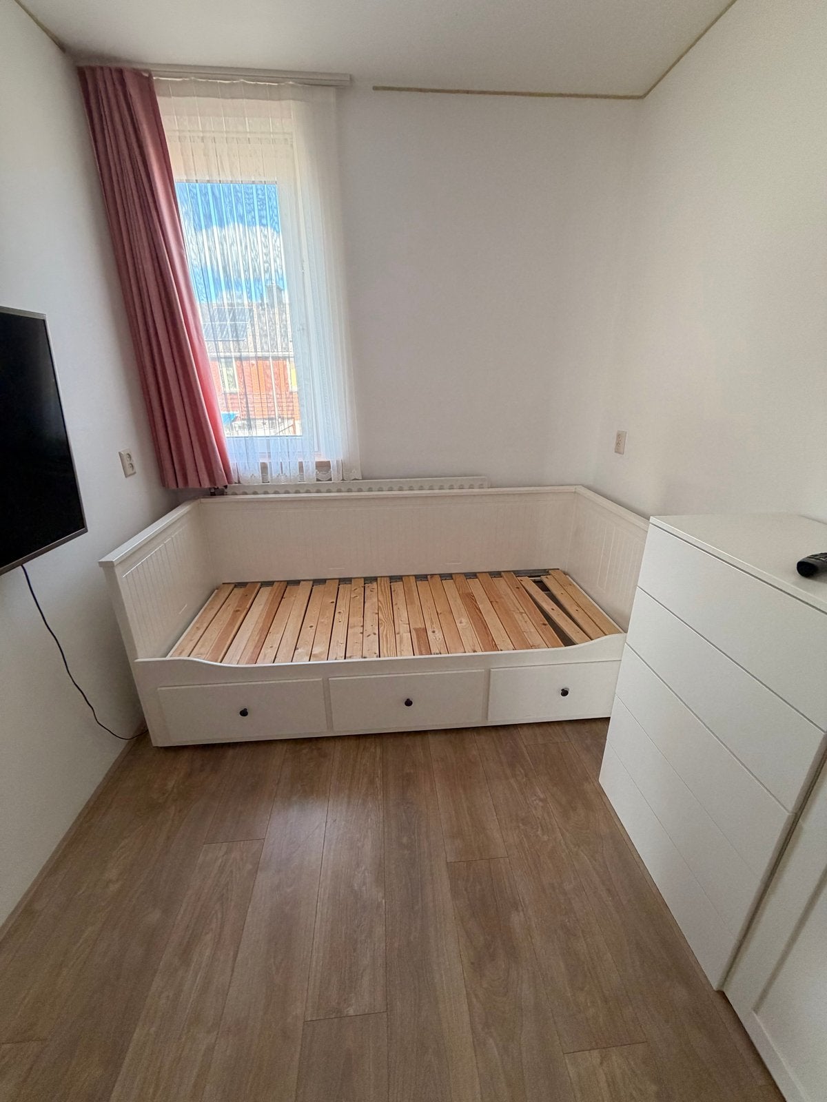 IKEA uitschuifbaar bed 80x200 / 160x200 (zonder matras), Ophalen, Eenpersoons, Wit, 80 cm