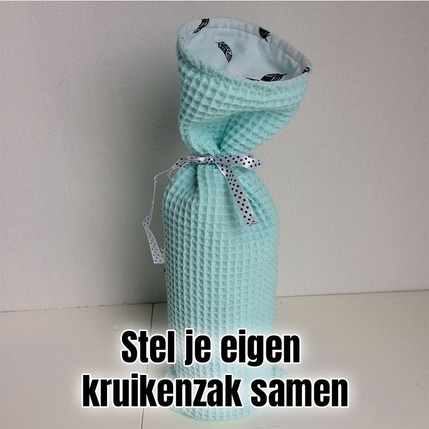 Kruikenzak Zelf Samenstellen - Wafelstof + Katoen Print, Info@lovelystitches.nl, Kraal, Dubelspul 4, Surhuisterveen, Nieuw