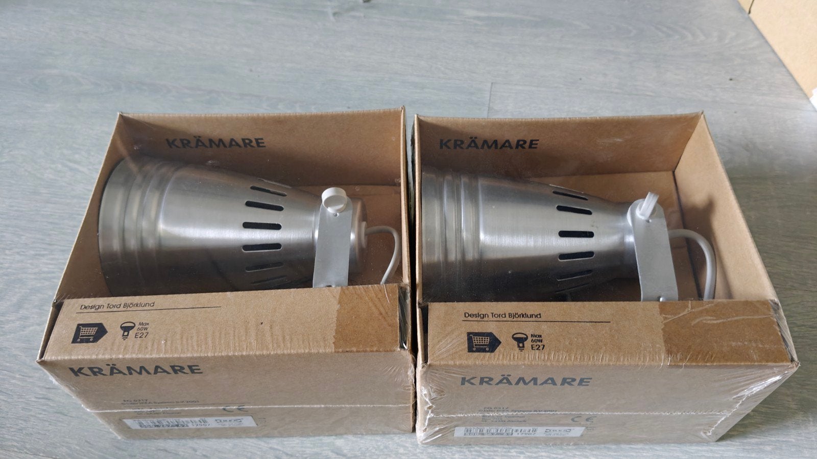 2x nieuwe IKEA Krämare wandlamp/spot, geborsteld metaal, Nieuw, Zilver, Modern, Ophalen