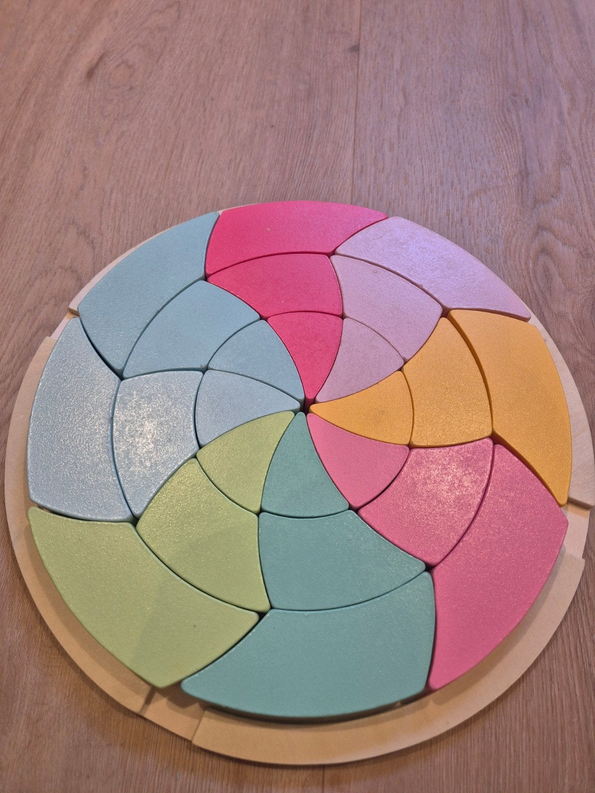Houten speelgoed: Regenboog en Cirkelpuzzel, Ophalen of Verzenden, Gebruikt, Overige typen