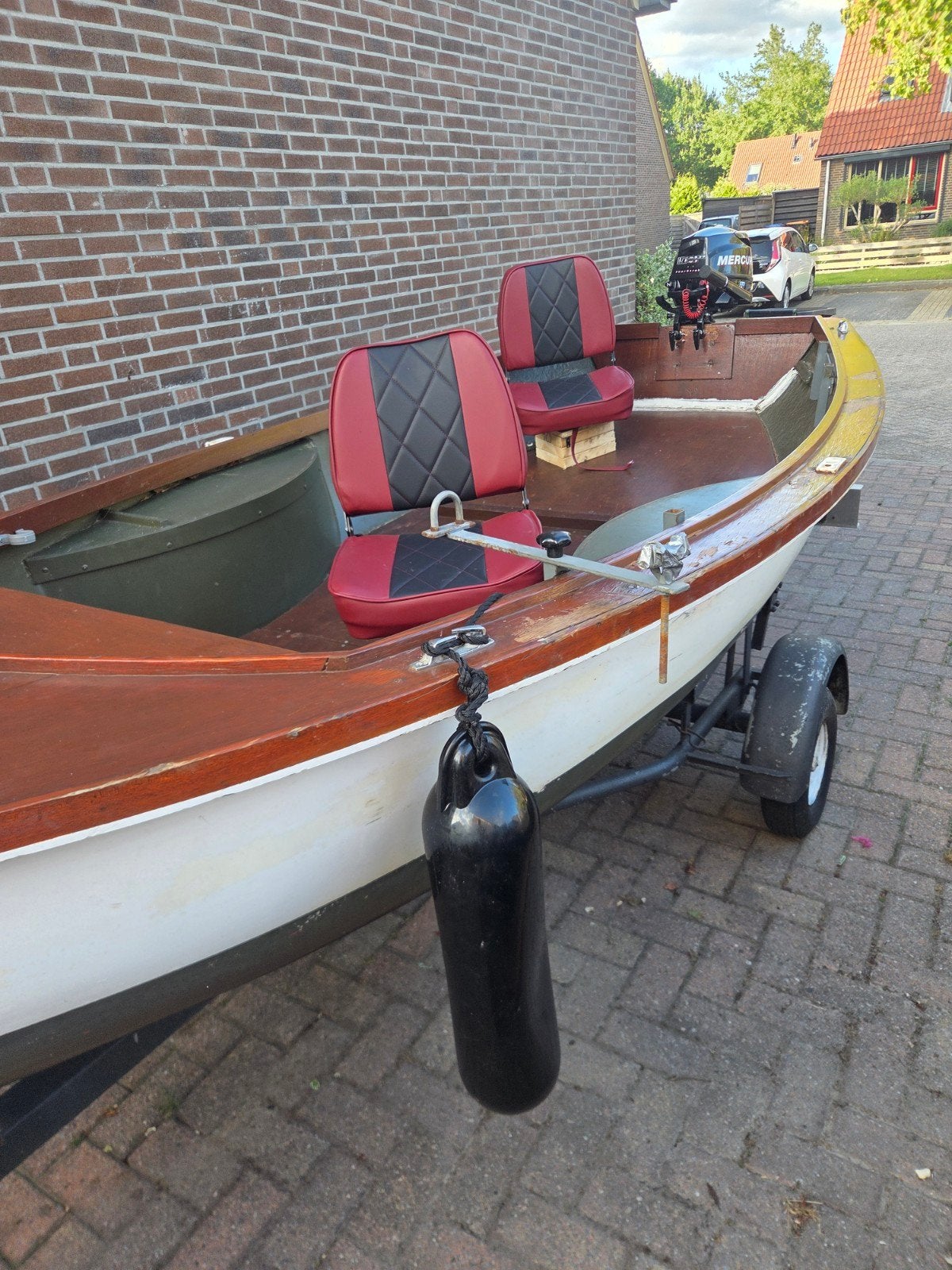 Boot incl kanteltrailer en mercury motor, Watersport en Boten, Vis- en Consoleboten, Ophalen, Overige merken, Gebruikt, 4 pk