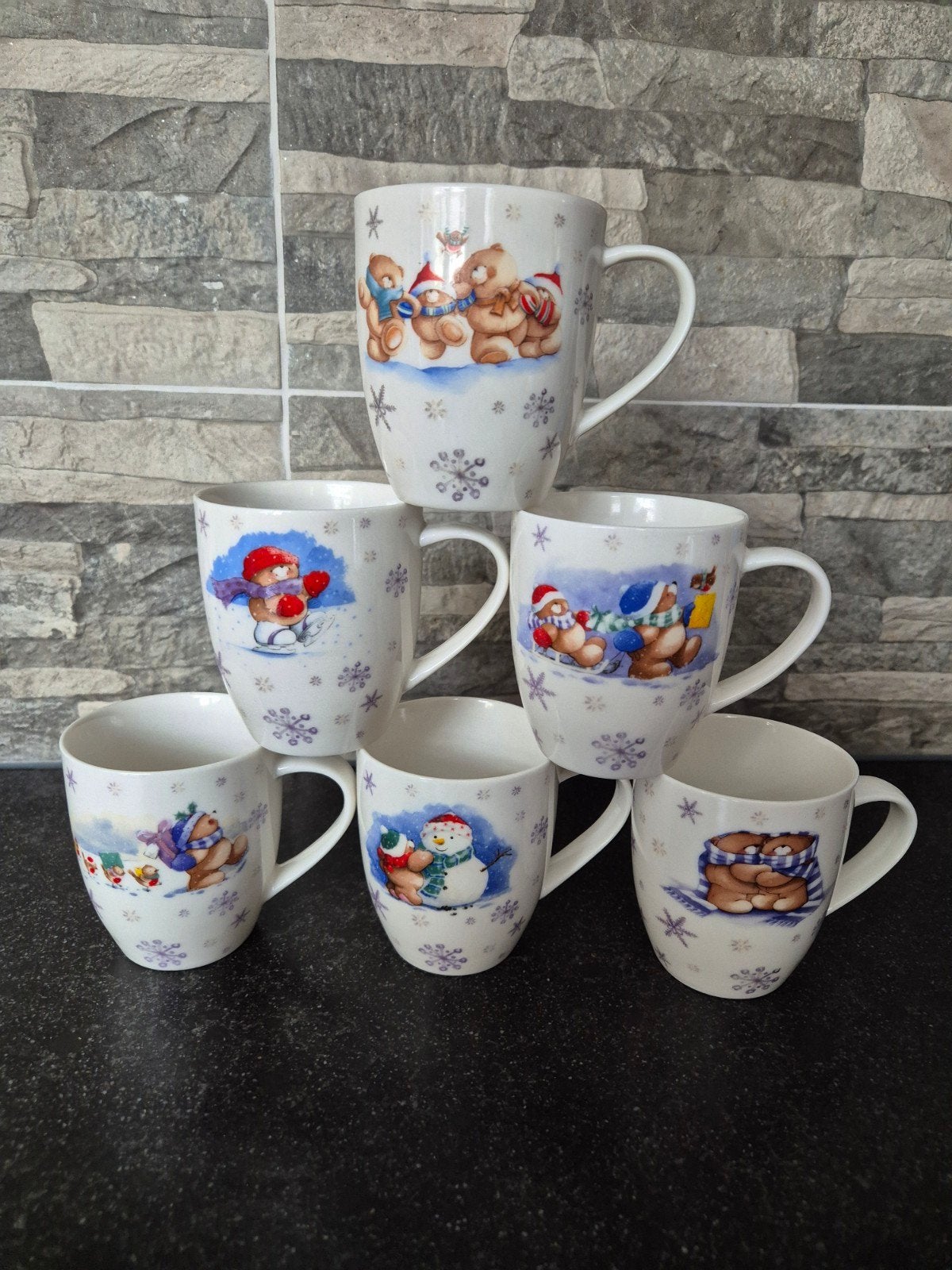 Forever Friends Kerstmokken - Set van 6, Overige merken, Keramiek, Zo goed als nieuw, Overige stijlen